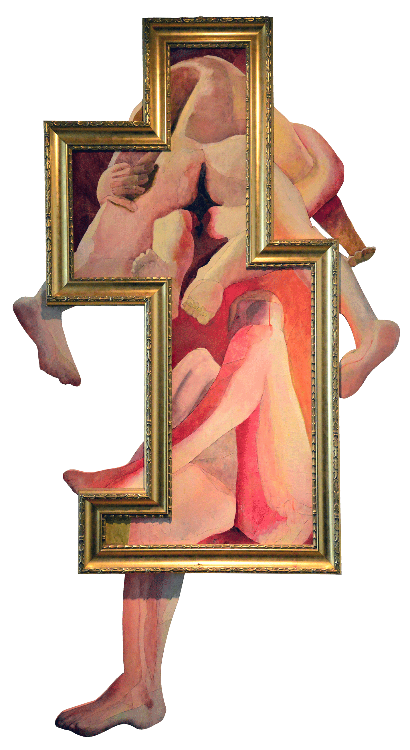 Grenzüberschreitend, 2012, 200 x 130 cm, Collage auf Holz